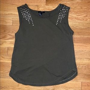 Studded Army Green wide tank